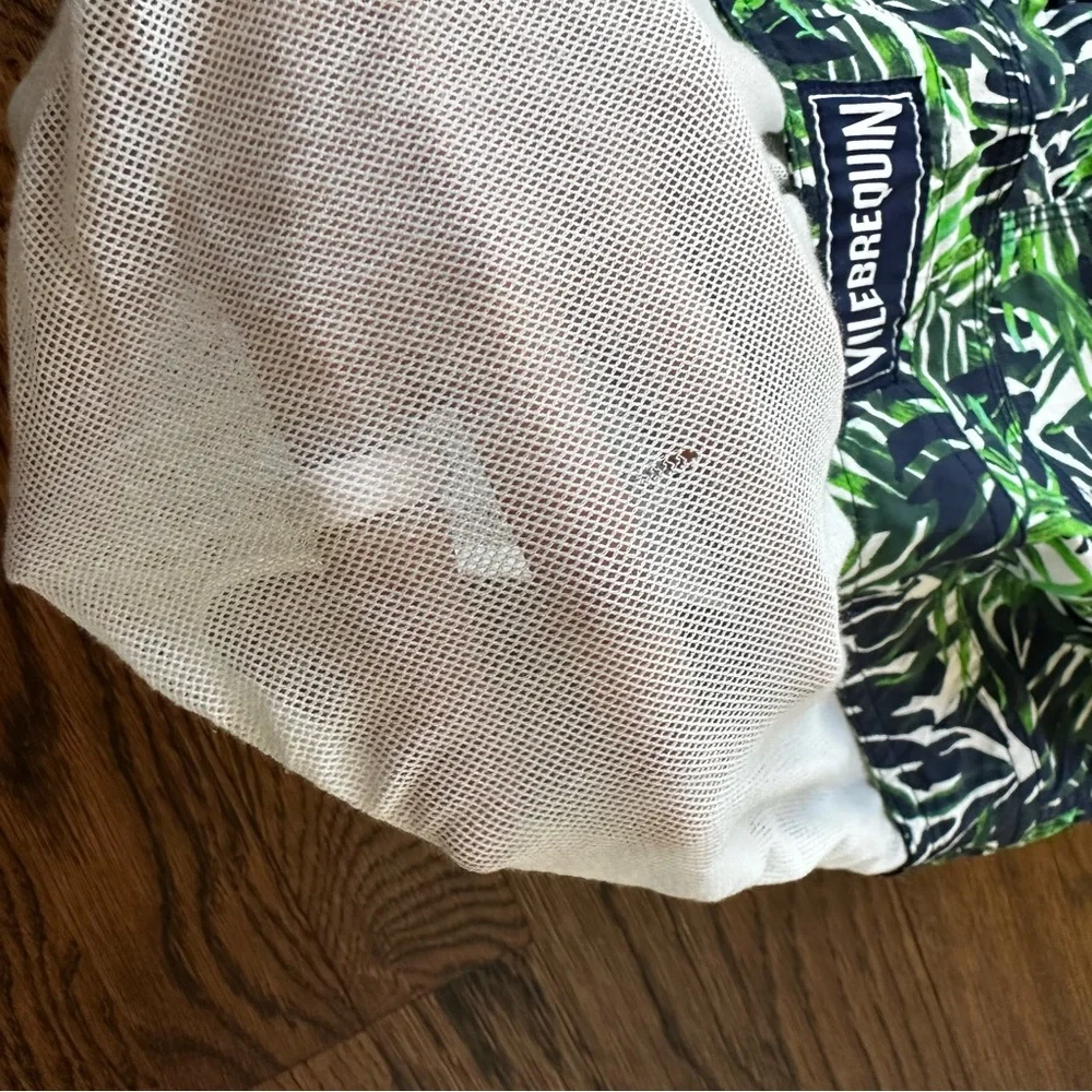 Vilebrequin Green and Blue Leaf Moorea-style swim trunks Shorts - Picture 12 of 14